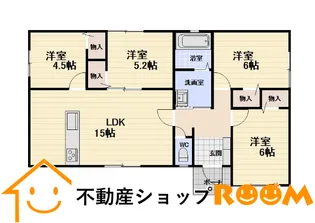 福岡県みやま市高田町下楠田【一戸建】の間取り