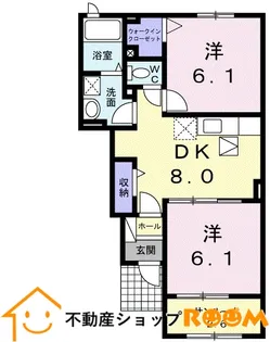 プロムナードK Ⅱ【102号室】の間取り