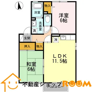 アークフラッツA棟【2階】の間取り