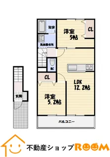 クレストガーデン柳川 B棟【203号室】の間取り