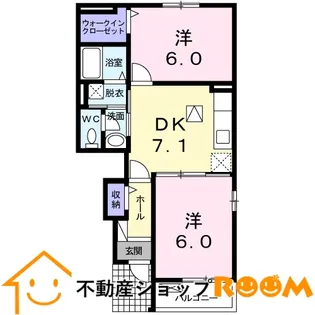 ライジングサン【102号室】の間取り