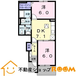 カーサ フェリーチェⅢ【102号室】の間取り