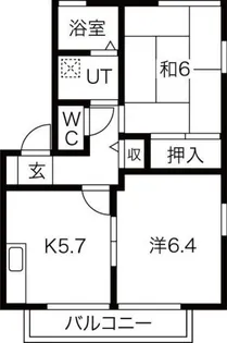 コンフォール石坂B【1階】の間取り