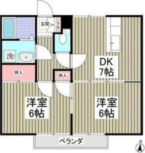 シティハイツブリッジB【2階】の間取り