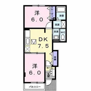 セレストブルー【1階】の間取り