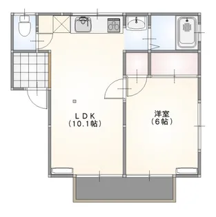 シャトル狩野【201号室】の間取り