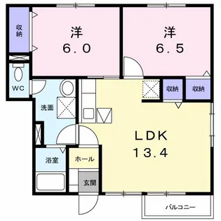ロイヤルパークC【1階】の間取り
