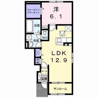 プラシード B【1階】の間取り
