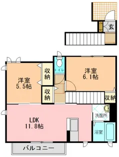 シャーメゾン斑鳩【201号室】の間取り