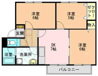 パセオみささぎA棟【1階】の間取り