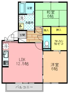 ロイヤルガーデン上牧B棟【2階】の間取り
