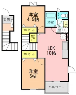 ラポレⅠ【2階】の間取り