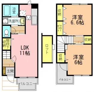 アンソレイエ【1階】の間取り