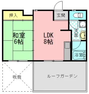 片岡山荘【705号室】の間取り