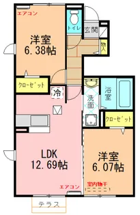 ルミエールかみや【1階】の間取り
