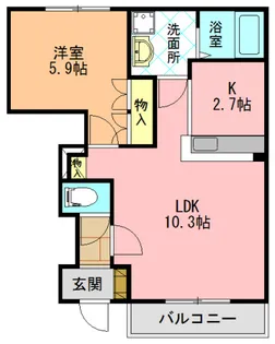 Leap 柔Ⅱ【102号室】の間取り
