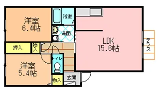 リバーパークスB【102号室】の間取り