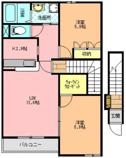 美・ボンヌール【203号室】の間取り