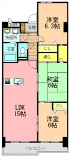 SOUTHGATE【8階】の間取り