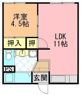 竜田川ハイツ【1階】の間取り