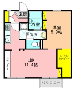 ペアハイツ【101号室】の間取り