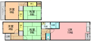 奈良県北葛城郡王寺町舟戸1丁目【テラスハウス】の間取り