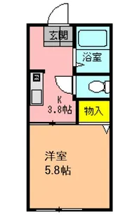 グリーンハイツB【205号室】の間取り
