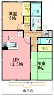 グリーンヴィレッジあい B棟【105号室】の間取り