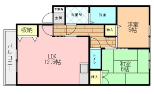 2LDKの間取り画像