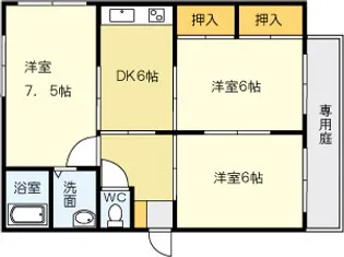 コーポラス荒井【1階】の間取り