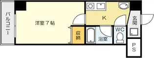 吉野町ワンルームマンション【1階】の間取り