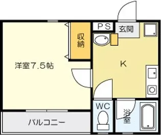 かでんハイツ【2階】の間取り