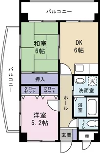 ブウル・ヴァール足原【4階】の間取り