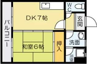 コンプレート中津口【2階】の間取り