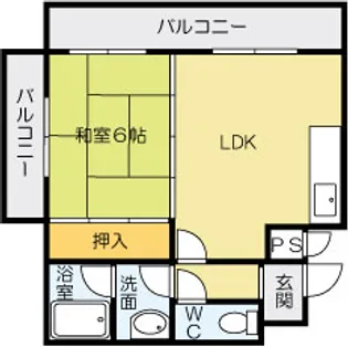 コンプレート中津口【6階】の間取り