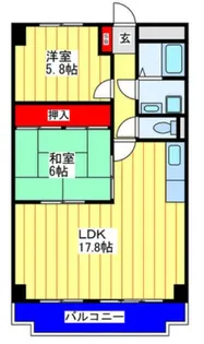 バーンフリート寝屋川【5階】の間取り
