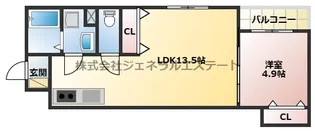 アート萱島East A【202号室】の間取り