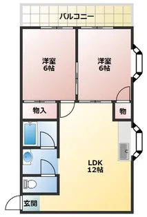 シャトーレジデント寝屋【206号室】の間取り