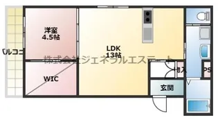 メゾンドリュクル【1階】の間取り