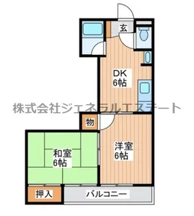 コーポ萱島【202号室】の間取り