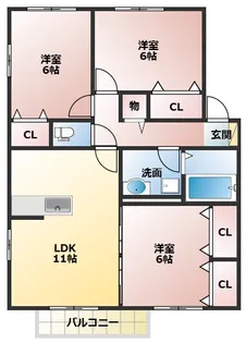 ロイヤル倉治C棟【2階】の間取り