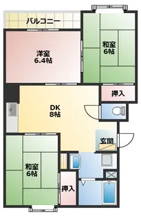 ハピネス西口Ⅱ【301号室】の間取り