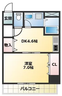 WellsHall【102号室】の間取り