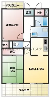 インペリアルコート星田【202号室】の間取り