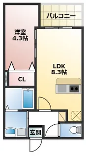 リエート大橋町【1階】の間取り