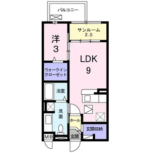 ボンヌ・シャンス【1階】の間取り