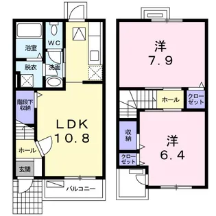 ウェーヴ イン・畷【1階】の間取り