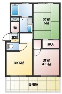 サンライフ岡山B棟【1階】の間取り