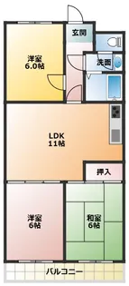 大阪府枚方市養父元町【マンション】の間取り