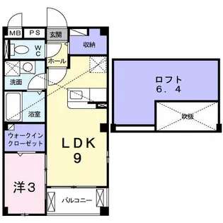 1LDKの間取り画像